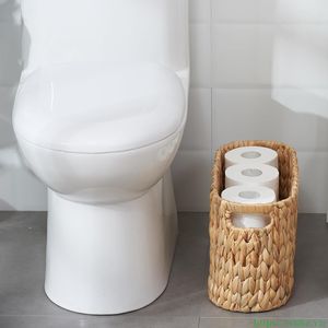 Porte-papier toilette tissé à la main Ecoka, panier en jacinthe d'eau naturelle avec poignées intégrées pour la salle de bain - Product Image 4