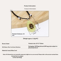 Collier tendance en plastique avec spécimen d'insecte naturel, pendentif lumineux en forme d'insecte, chaîne en corde, vente directe fabricant