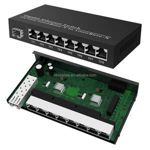 Convertidores de Fibra Óptica SM&MM 1SFP 8RJ45 para Monitoreo CCTV - Product Image 1