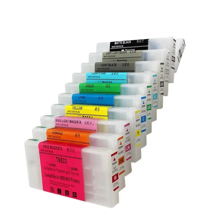 Medische Print Compatibele Inkjet Cartridge T6531 T6532 Voor Epson Stylus Pro 4900 4910 Printers T653