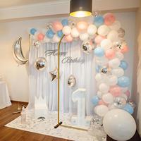 Arche en fer dorée de 2,2 m pour mariage, support de ballons, support de fleurs, décoration de fond pour fête d'anniversaire, Luminaire de célébration GM-002