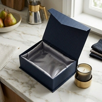Boîte cadeau de luxe avec logo personnalisé, boîte en carton magnétique bleue, boîte d'emballage pliable, vente en gros pour l'électronique, les bijoux, les cosmétiques