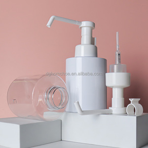 Flacone in Plastica PET Bianco Rotondo Vuoto da 300ml 500ml 800ml con Pompa a Beccuccio Lungo, Produzione Diretta Cinese - Product Image 1