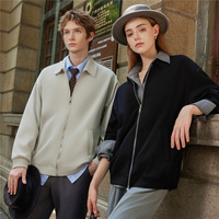 Chaqueta Unisex Yutuo de Primavera/Otoño, Nueva, Bordada, Estampada, Tejida, Corte Regular, de Lujo, Color Sólido, Mezcla de Algodón, con Cuello Camisero