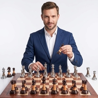 Jeu d'échecs haut de gamme en métal imitation bois pour collection professionnelle et cadeaux d'affaires, échecs occidentaux