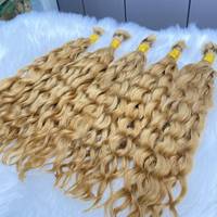 Cheveux humains en vrac vague profonde faisceaux de cheveux bouclés pour extensions de perruques #4/27 brun foncé fraise blond