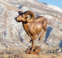 Offre Spéciale statue de chèvre bélier debout en bronze grandeur nature sculpture