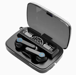 M19 earphone Tws nirkabel kotak pengisi daya 2000mah, headphone earbud olahraga Stereo 9d
