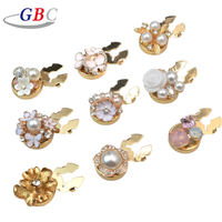 Boutons de chemise décoratifs pour femmes, style champignon perlé, 17 mm, avec strass