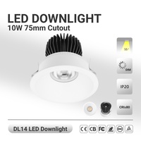 Spot encastré pour hôtel, anti-éblouissement, 10 W, encastré, en aluminium moulé sous pression, projecteur COB, angle réglable, éclairage encastré pour la maison