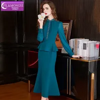 Robe de maternité élégante vintage à col montant perlé, personnalisée en usine, pour le printemps, pour femmes, FMY69431