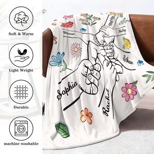 Flower Blessing Gift Flannel <b>Blanket</b> <b>Throw</b> <b>Blanket</b> Nap <b>Blanket</b> Fade Resistant Lightweight for Bed Sofa Couch Custom Print - Product Image 2
