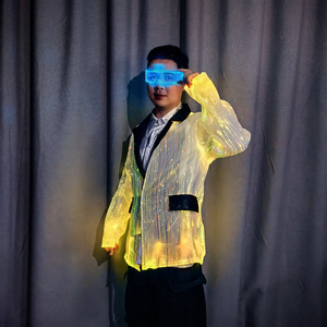 Chaqueta LED Unisex con Estampado Luminoso, Material de Poliéster/Rayón, Talla Personalizada, para Adultos, Actuaciones en Escenario, Fiestas, Clubes - Product Image 2