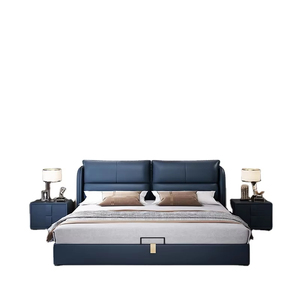 Lit Double de 1.8M En CUIR ทั้งชุดสำหรับ Chambre A coucher de Luxe cadre de Lit Queen Size fournisseur En Gros Bon Marche - Product Image 3