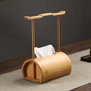 Bamboo Handheld Semi-circular Traditional <b>Chinese</b> Style Tissue Box, New <b>Chinese</b> Antique Style Living Room Home Bamboo Napkin - Product Image 4