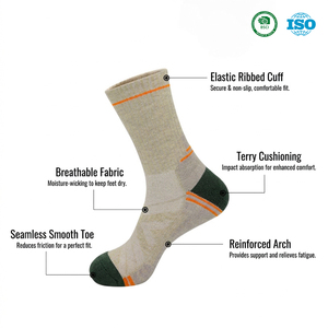 Calze Professionali da Escursionismo in Lana Merino, Spesse e Ammortizzanti, Antiscivolo, per Sci e Attività all'Aperto - Product Image 2