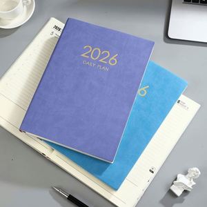 สมุดแพลนเนอร์พิมพ์ลายปี 2026 ขนาด A4 ปกหนัง ปั๊มฟอยล์ทอง ปฏิทินภาษาอังกฤษ สมุดโน้ตหนา 365 วัน สมุดวางแผนรายวัน - Product Image 2