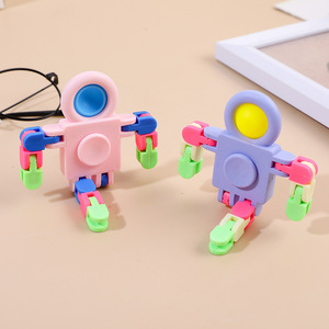Vente chaude Éducatif Soulagement Du Stress Jouet Astronaute Bulle Fun Chaîne Gyroscope Transformable Fidget Spinners - Product Image 4