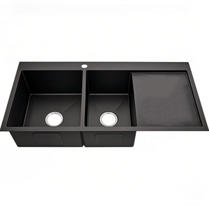 Cao cấp thép không gỉ 304 nhà bếp Sinks nhà máy vàng Nhà sản xuất siêu lớn đôi Nano bồn rửa drainboard evier de ẩm thực - Product Image 2