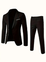 Jas Pria Slim Fit Gaya Amerika untuk Bisnis, Desain Kancing V-neck, Lengan Panjang, Bahan Campuran Polyester Viscose yang Bernapas