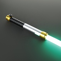 Sabre laser Nexussabers Gold Foil RGB avec lame durable, poignée métallique et mouvement fluide, jouet lumineux pour Star Wars