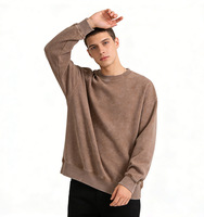 Vente directe usine Pull oversize décontracté à col rond, lavé et vieilli, couleur batik effet flocon de neige