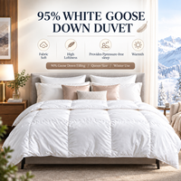 Couette en duvet d'oie blanc 95% 1500g, extra chaude, matelassée en boîte, moelleuse, douce, anti-duvet, taille King, pour hôtel et maison, OEM ODM