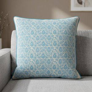 Luxury Home <b>Decorative</b> Square Cushion Cover 100% Cotton Durable Comfortable Solid Pattern Block Printed All-Season Customizable - Product Image 2