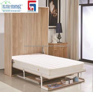 Ottima Soluzione <span class=keywords><strong>Letto</strong></span> a Scomparsa Moderno <span class=keywords><strong>Salvaspazio</strong></span> con Telaio in Acciaio, Design a Parete Pieghevole, Scrivania Integrata e Pannelli in Compensato - Facile da Montare - Product Image 1