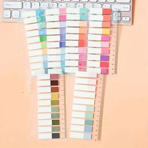 6pcs 1200sheets Multi-color Half-color Self-adhesive Label Sticker <b>Memo</b> <b>Pad</b> Set Writable Page Number Marking Sticky Notes - Product Image 1