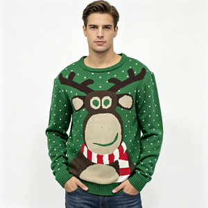 <span class=keywords><strong>Pull</strong></span> <span class=keywords><strong>de</strong></span> Noël moche en gros, motif tricoté personnalisé, jacquard, <span class=keywords><strong>pull</strong></span> <span class=keywords><strong>de</strong></span> Noël moche <span class=keywords><strong>Grinch</strong></span> et cerf - Product Image 2
