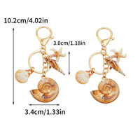 Porte-clés en résine style marin, bijoux marins, pendentif coquillage étoile de mer, breloque océan, souvenirs de plage, ornement de sac à main, cadeau de vacances