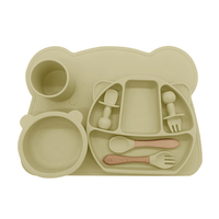 Ensemble d'alimentation pour bébé en silicone de qualité alimentaire, personnalisable, vente en gros d'usine, sans BPA, assiette et couverts pour enfants