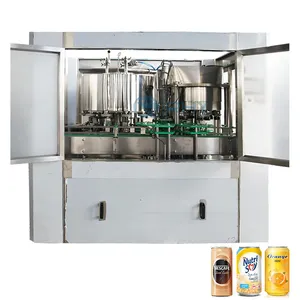 Máquina de llenado y sellado de latas de aluminio para comida, zumo de frutas no carbonizadas, totalmente automática