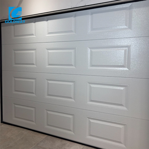 Porte de <span class=keywords><strong>garage</strong></span> électrique latérale moderne Goldway en acier inoxydable, à économie d'énergie, finition rustique pour entrée de ferme, extérieur - Product Image 1