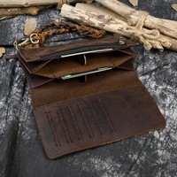 Männer Kuh Leder Vintage Handy Brieftasche Anti Diebstahl Brieftasche Dragon Emboss Lange Brieftasche