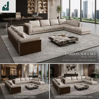 Ensemble de canapés de direction en forme de L, style moderne minimaliste, en cuir véritable de luxe, modulaire, pour salle de réception de PDG