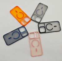 GSCASE Housse de téléphone givrée avec support de caméra Couverture de téléphone de charge magnétique pour Iphne 17 16 15 14 Pro Max