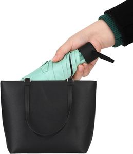 Petit mini parapluie de voyage avec étui, protection compacte contre les UV, parapluie léger et portable, parapluie soleil et pluie - Product Image 2