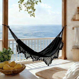 أرجوحة قماشية بيضاء محمولة بشراشيب مزدوجة، سرير معلق كبير للعب في الهواء الطلق والتخييم، بتصميم نورديك للاستخدام الداخلي، للبيع بالجملة - Product Image 3