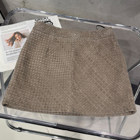 Jupes en daim vintage tissées à la main, jupes en véritable peau de mouton, jupes en daim pour femmes, jupes en daim style A
