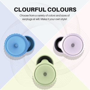Tapones para los oídos Rosa Rugosa de silicona con reducción de ruido, color azul fluorescente, para el hogar, la oficina, el hotel, conciertos - Product Image 5