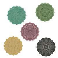 Moule en silicone DIY pour sous-verre rond, plateau Mandala floral, moule en résine époxy cristalline, moule de moulage pour plateau en résine UV, artisanat, décoration intérieure