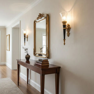 Applique murale <span class=keywords><strong>Rosalinda</strong></span>, style français rétro antique, salon, hôtel, couloir, laiton, métal, verre, LED, haute qualité, artistique - Product Image 2