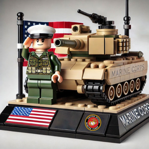 ABS Duty Uniform Figure Scene Block Set 1:12 Scale Model Toy DIY Construction <strong>Kit</strong> for Creative Desktop <strong>Diorama</strong> Assembly - Product Image 4