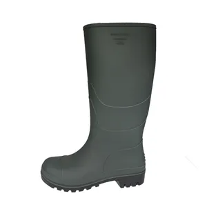 Vente en gros d'usine Bottes de pluie unisexes antidérapantes vertes Bottes de pluie imperméables en PVC Bottes de pluie de jardin pour hommes et femmes