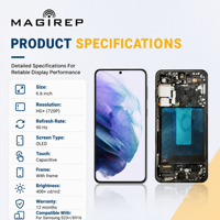 MAGIREP Écran OLED 6,6 pouces 90Hz pour Samsung S23 Plus/S916, prix usine, avec cadre, 1 an de garantie, emballage personnalisé, vente en gros, assemblage d'écran 400 cd