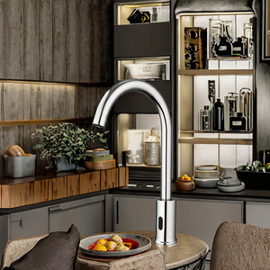 Grifo de Baño Inteligente de Latón Higiénico con Doble Manija, Montaje en Cubierta, Diseño Contemporáneo, Sensor de Movimiento Automático Sin Contacto - Product Image 3