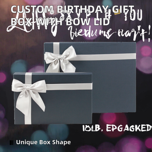 Boîte d'emballage cadeau d'anniversaire en carton avec couvercle et base, design personnalisé, taille sur mesure, nœud papillon, pelliculage mat, enduit, qualité alimentaire - Product Image 2