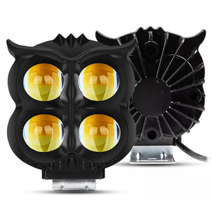 Faros LED de Nueva Generación para Motocicleta Eléctrica con Lente Bicolor Tipo Búho de 4 Ojos y 30W, Sistema de Iluminación Auxiliar Externo de Plástico - Product Image 2